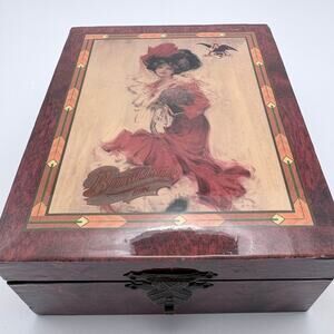 Retro Budweiser Girl Wooden Keepsake Box